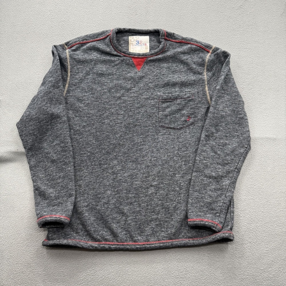 32 Bar‎ Blues Sweatshirt Mens XL Gray Crewneck Pullover Chest Pocket Logo